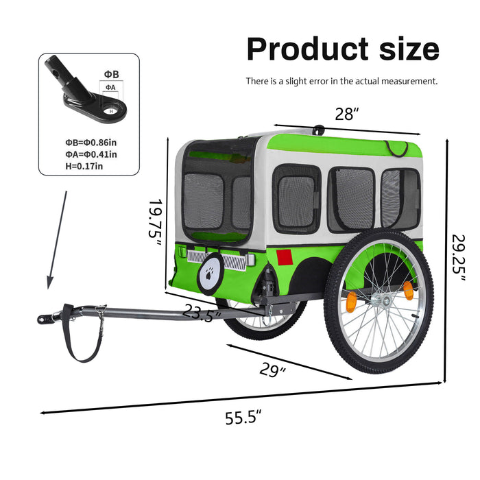 Large Folding Bike Trailer For Dogs - Green
