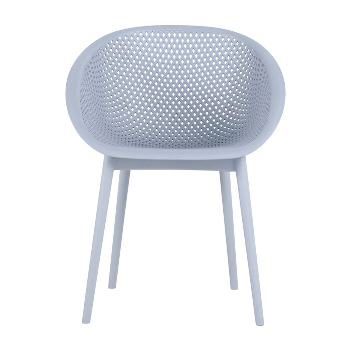 2 Piece Durable Single Chair With Mesh Hollow Out Design