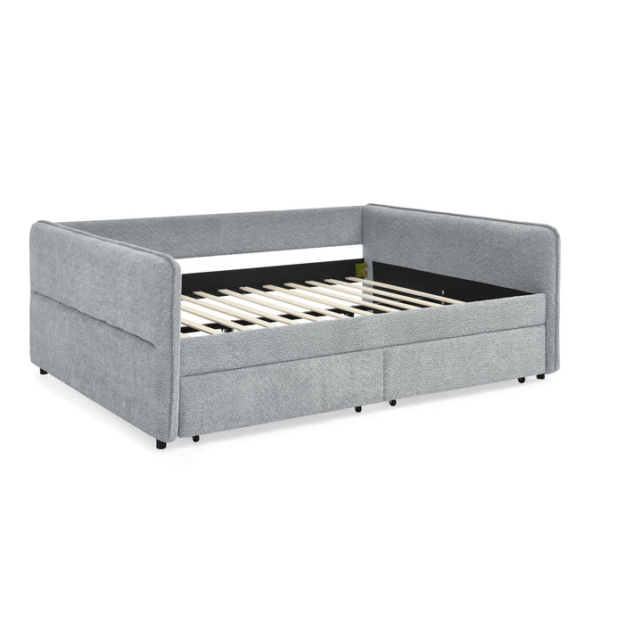 Upholstered Daybed & 2 Drawers