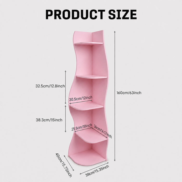 5 Tier S - Shaped Corner Shelf For Living Room