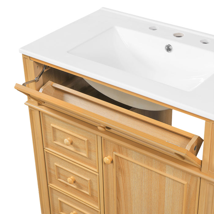 Bathroom Vanity With Flip Out Drawer, 2 Soft-Close Drawers