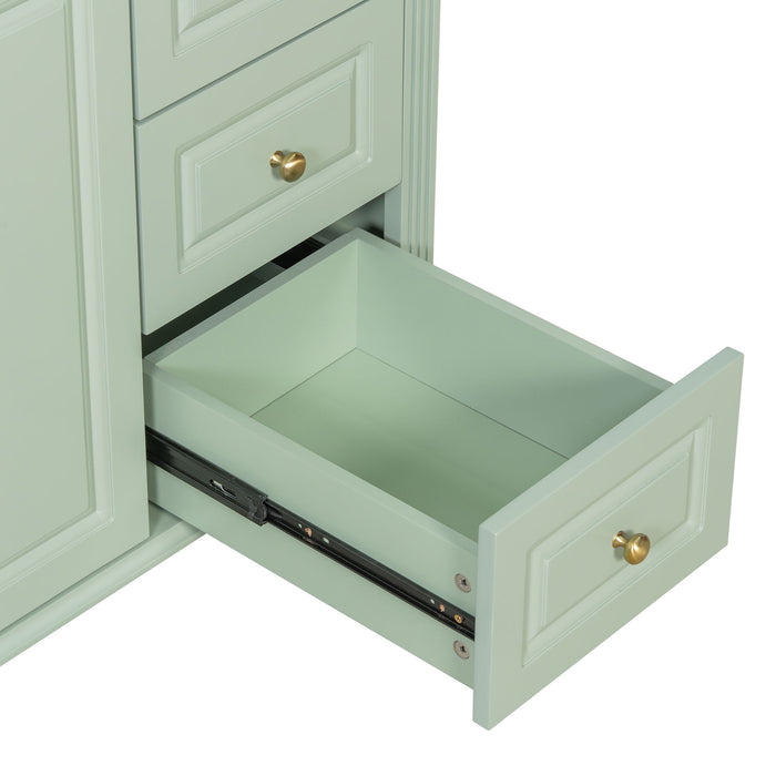 Modern Bathroom Vanity With Sink, 3 Drawers & 2 Doors