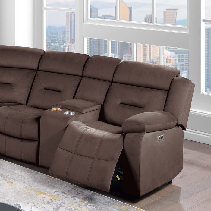 Power Reclining Sectional Set With Console Cup Holders