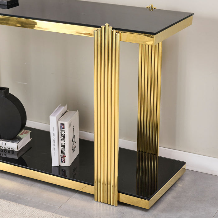 Console Table With Double Tier Storage