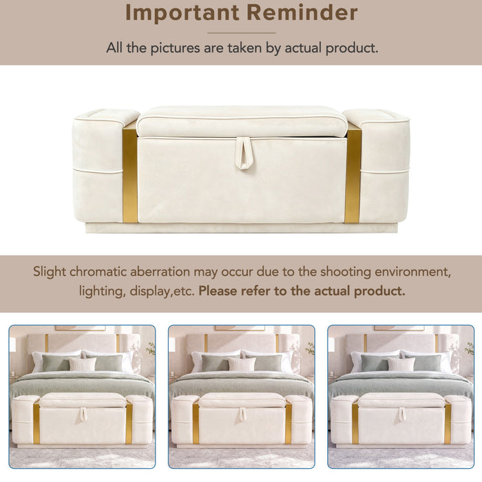 Storage Bench Upholstered Ottoman Bed End Bench With Lift Top Storage