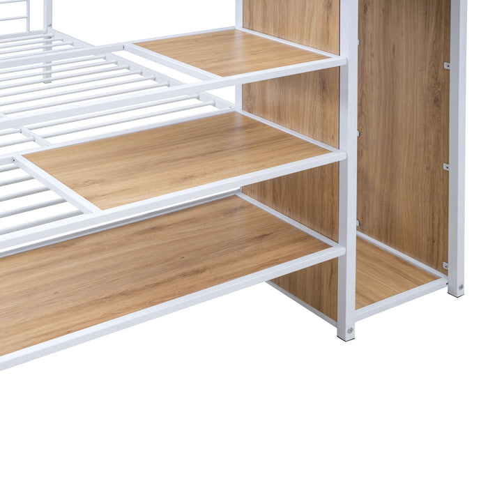 Bunk Bed With Lateral Storage Ladder And Wardrobe