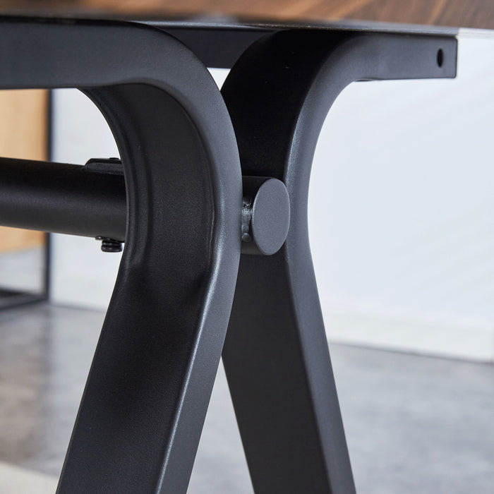 Herringbone Pattern Dining Table A Perfect Match For Modern Minimalist And Industrial Home Styles - Walnut