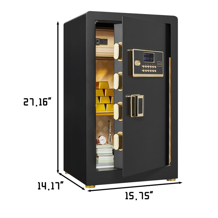 Security Electronic Home Safe With Digital Lock, Removable Shelf, Mute Function, Interior For Documents, Cash, Jewelry