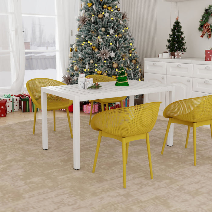 4 Pack Lounge Chair Set With Long Table