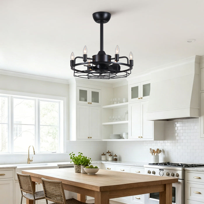 Modern Farmhouse Ceiling Fan, Adjustable Hanging