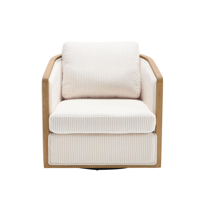Corduroy Barrel Chair, 360 Degree Swivel