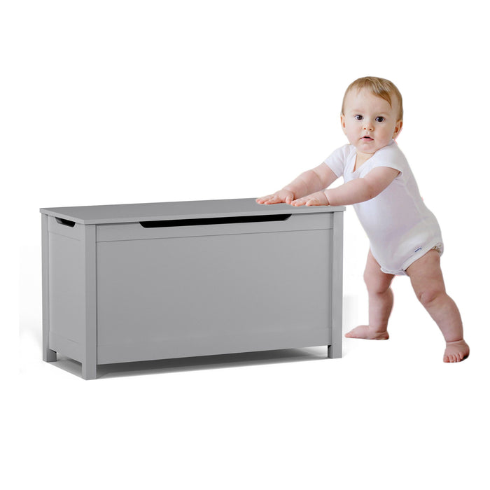 Toy Box Storage With Safety Hinged Lid