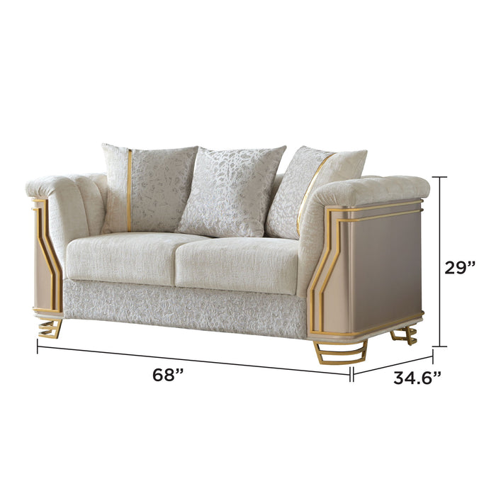 Chateau - Loveseat - Cream / Brown