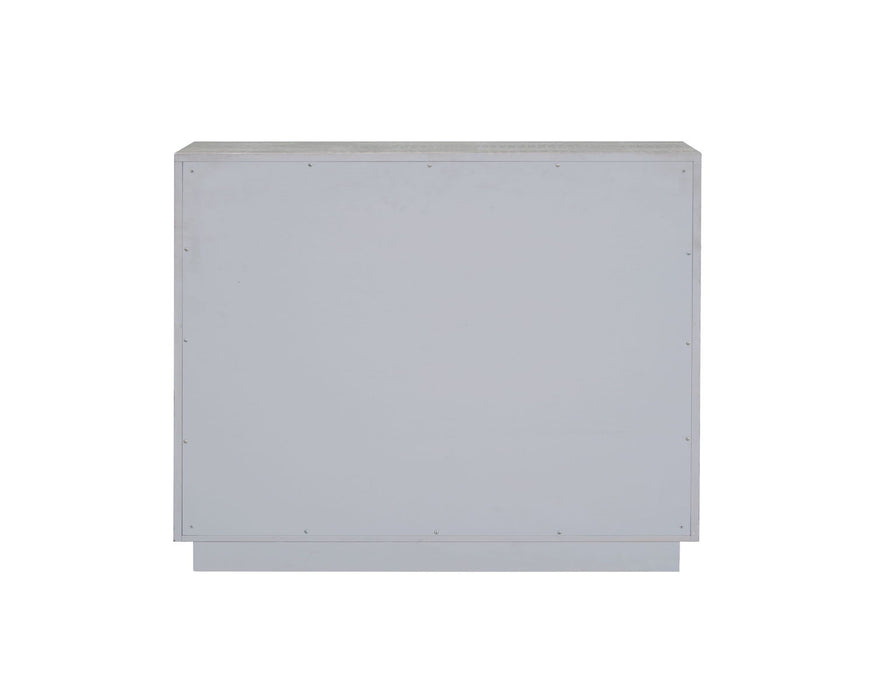 Anpu - Faux Crocodile Skin Console Cabinet - Silver