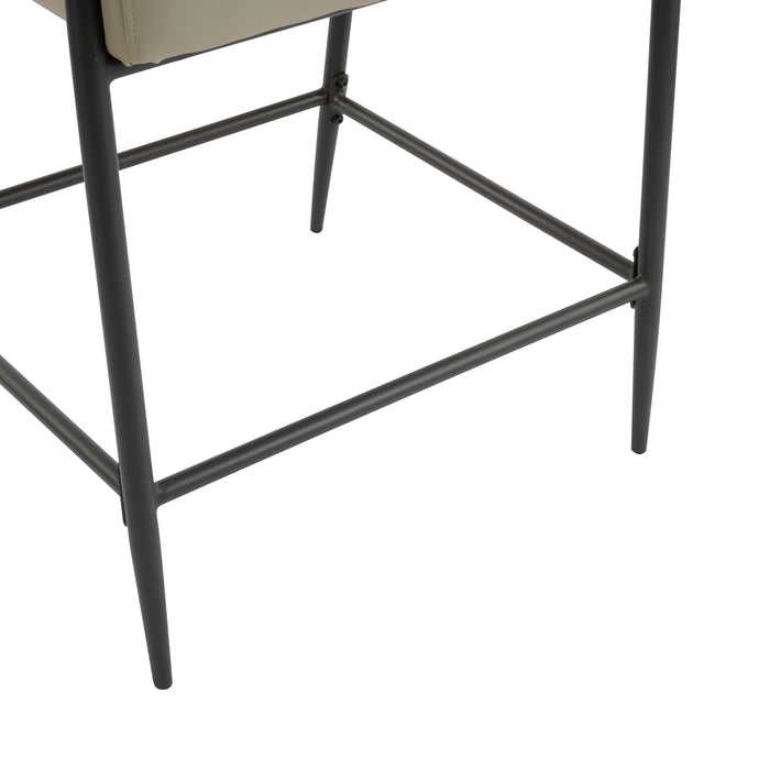 Mid Century Modern Counter Stool Set With Iron Frame