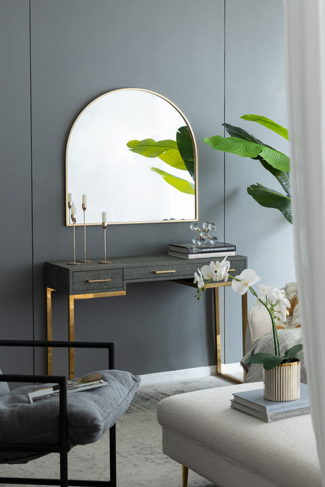 Arched Mirror With Metal Frame, Wall Mirror For Living Room Bedroom Entryway