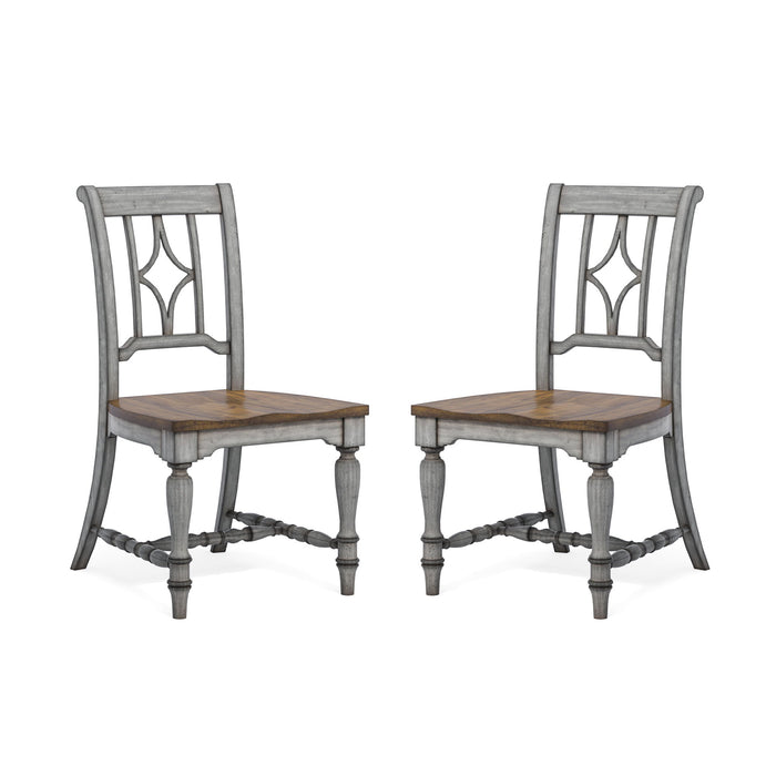 Plymouth - Dining Chair (Set of 2) - Gray / Dark Brown