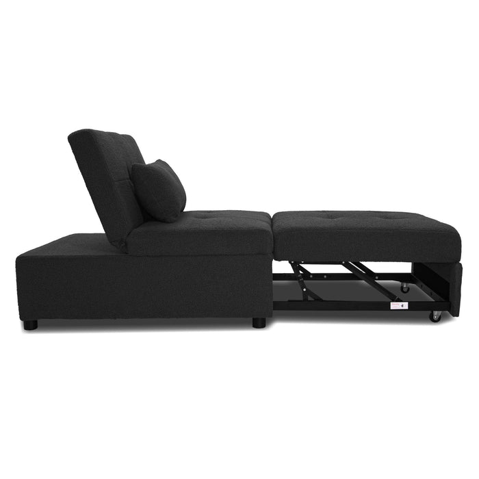 Sleeper Sofa Chair, Convertible Pull Out Bed Couch - Black