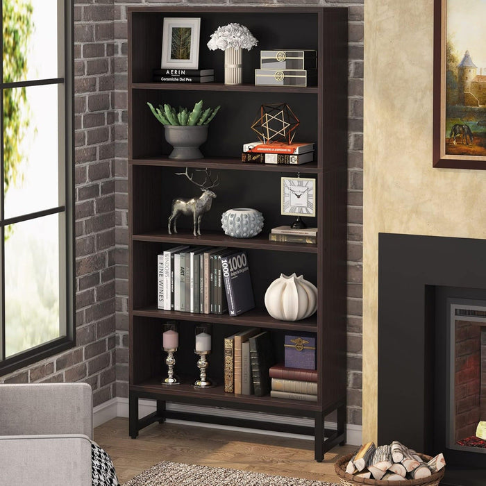 5 Tier Heavy Duty Bookshelf For Living Room