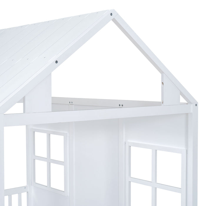 House Bed With Twin Size Trundle, Daybed