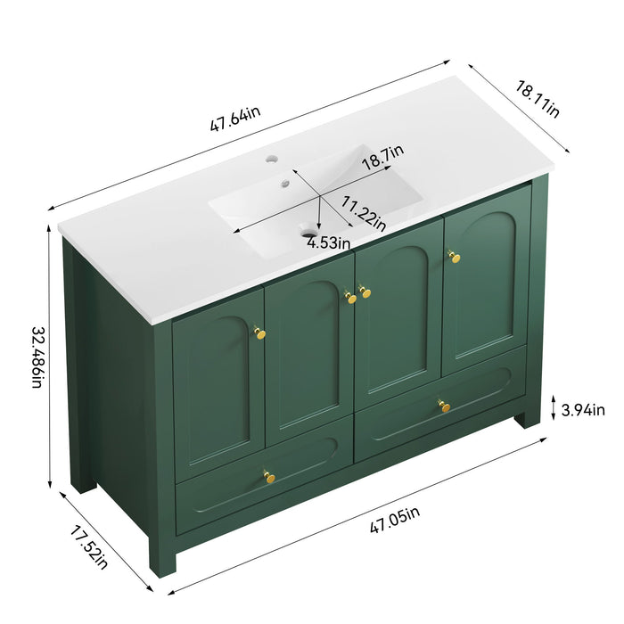Bathroom Vanity With Sink Combo, 4 Soft Close Doors And 2 Drawers