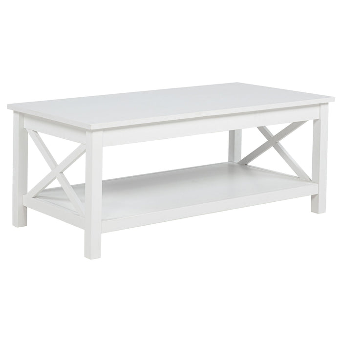Slater - Lift Top Coffee Table With X Frame Design - White