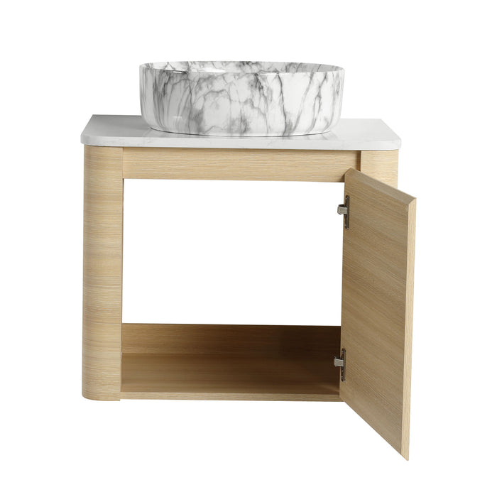 Mounted Bathroom Vanity & Art Sink & 2 Soft Close Doors
