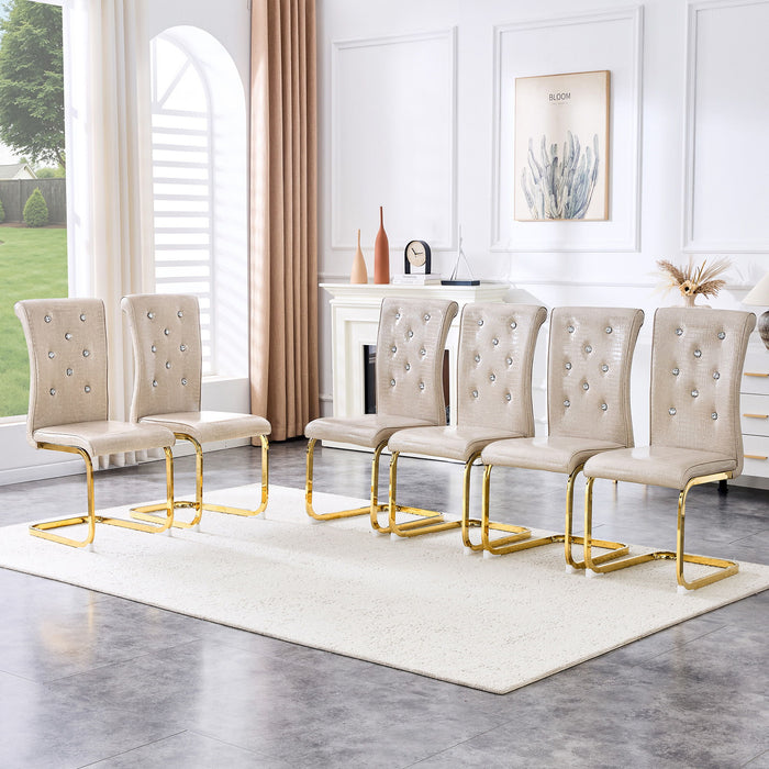 Elegant Design Alligator Skin Upholstered Dining Chairs