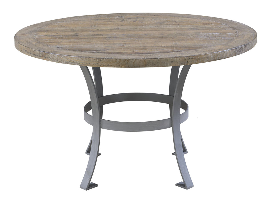 Interlude - 54" Round Dining Table With Metal Base - Sandstone