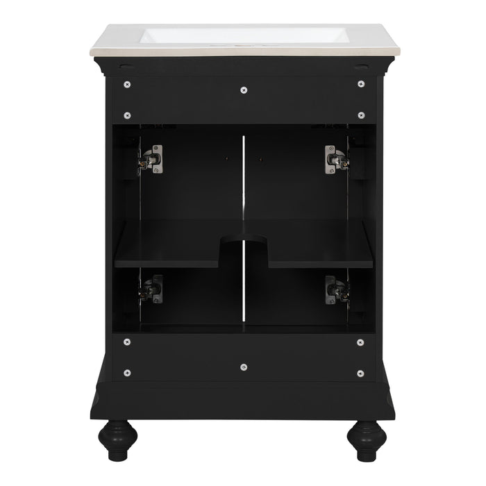 Modern Bathroom Vanity With Tip-Out Drawer And Soft-Close Hinges