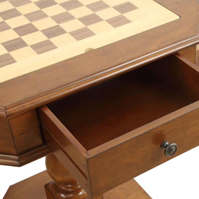 Bishop - Reversible Chess Checker Game Table With Game Tray (Chess Fingures Not Included)