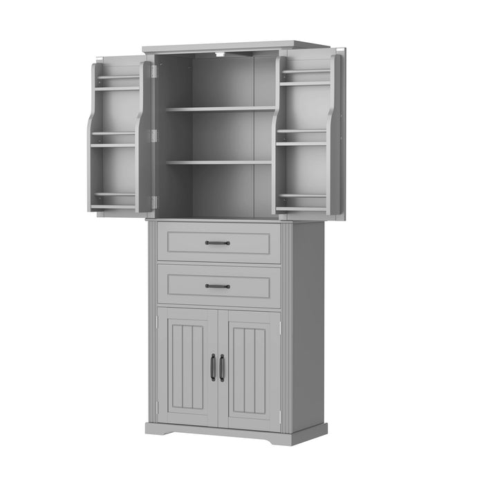 Elegant Multi Functional Storage Cabinet With Slide Rail Drawers, Adjustable Shelves