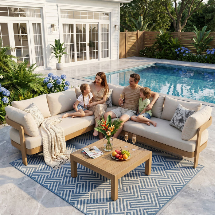 Outdoor Patio Sectional Sofa Set - Oak