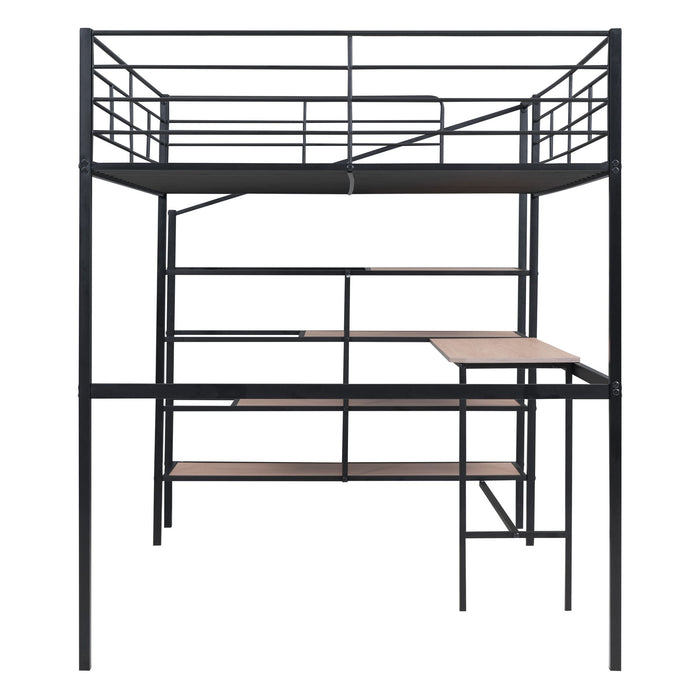 Loft Bed With Desk And Lateral Storage Ladder