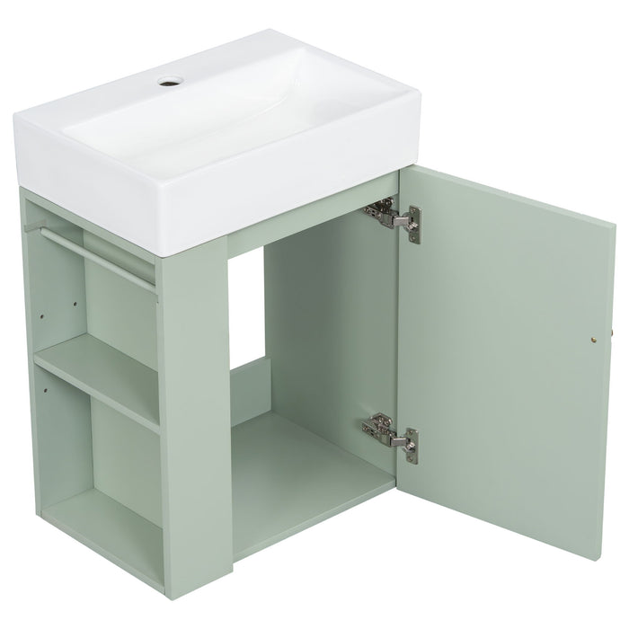 Modern Bathroom Vanity With Sink, Diamond Pattern Doors