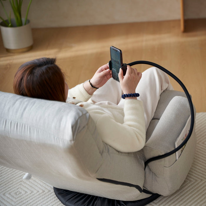 Adjustable Swivel Lounge Chair With 360 Degree Rotating Seat And Headrest Support