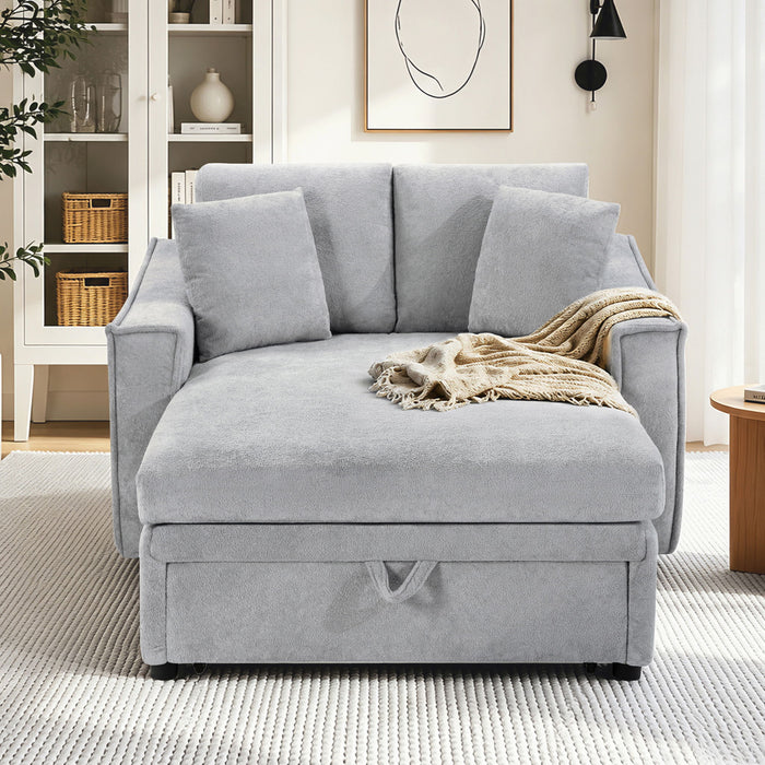 Modern Chaise Sofa With Hidden Storage For Living Room