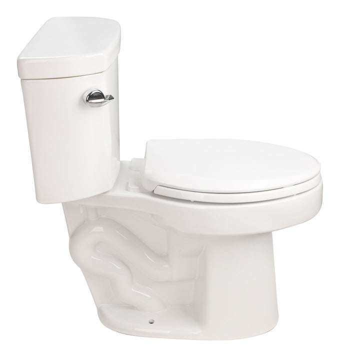 Gloss 2 Piece Toilet With 1.28 Gpf Tornado Flush, Rimless Bowl, Soft Closing Seat - Gloss White