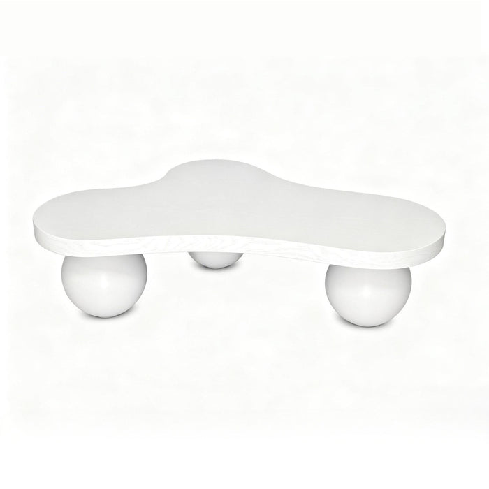 Cloud Shaped Coffee Table With 3 Ball Legs For Living Room