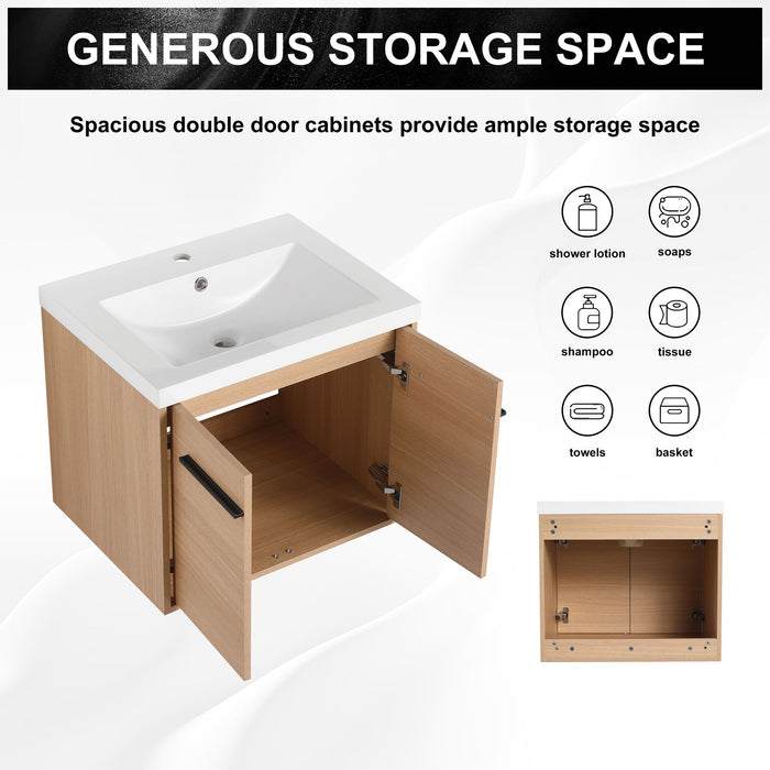 Bathroom Vanity Set With Resin Countertop Sink, 2 Doors