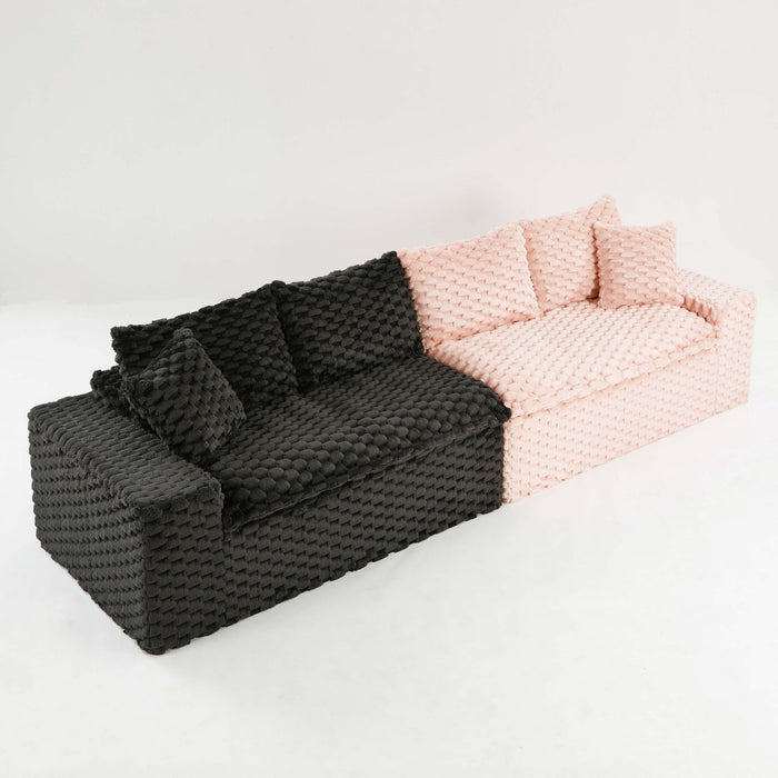 Multifunctional Sofa Pink Black, Fits 4 People
