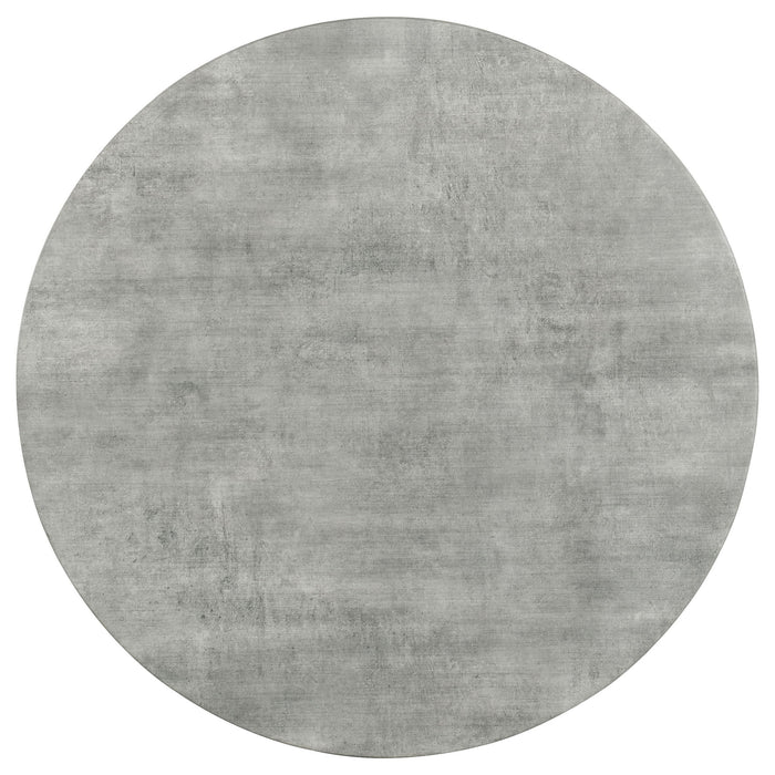 Vellux - 5 Piece Round Dining Table Set With Concrete Top Upholstered Chairs - Gunmetal