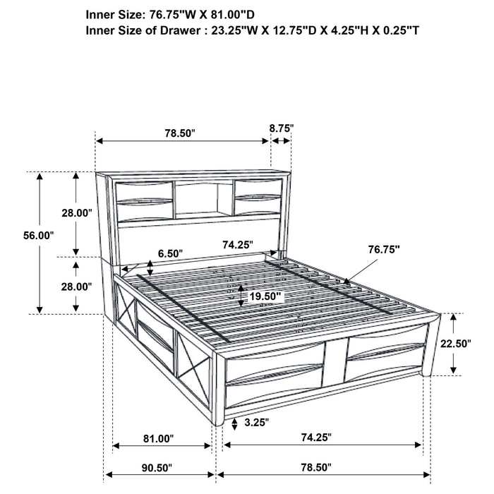 Palamino - 5 Piece Eastern King Bedroom Set - Black