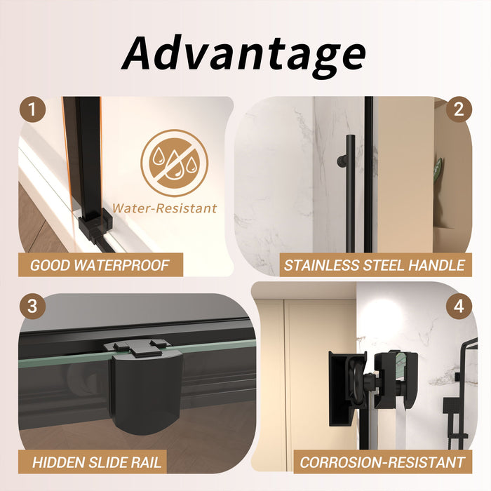 Frameless Single Sliding Shower Door