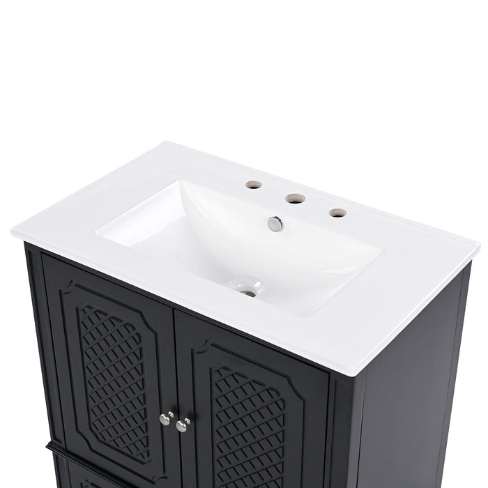 Bathroom Vanity With Sink, Soft Closing Door, Multi Functional Storage