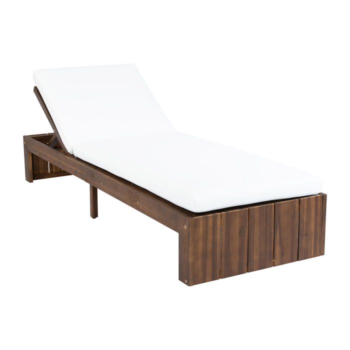 Adjustable Outdoor Chaise Lounge Patio Recliner With Removable Cushion
