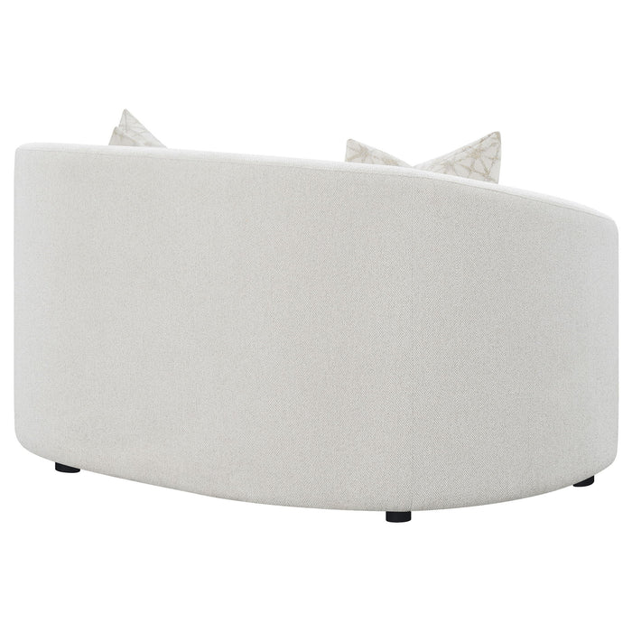 Rory - Sloped Arms Loveseat With Pillows - White