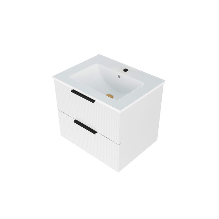 Modern Wall Mounted Floating Bathroom Vanity With Sink And Drawers