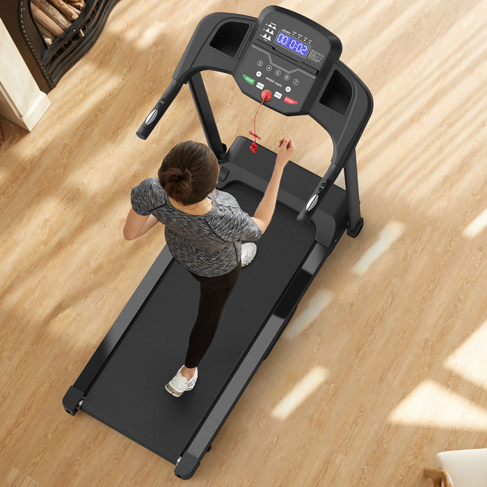 Foldable Treadmill 2.5Hp Electric Running Machine For Home - Black