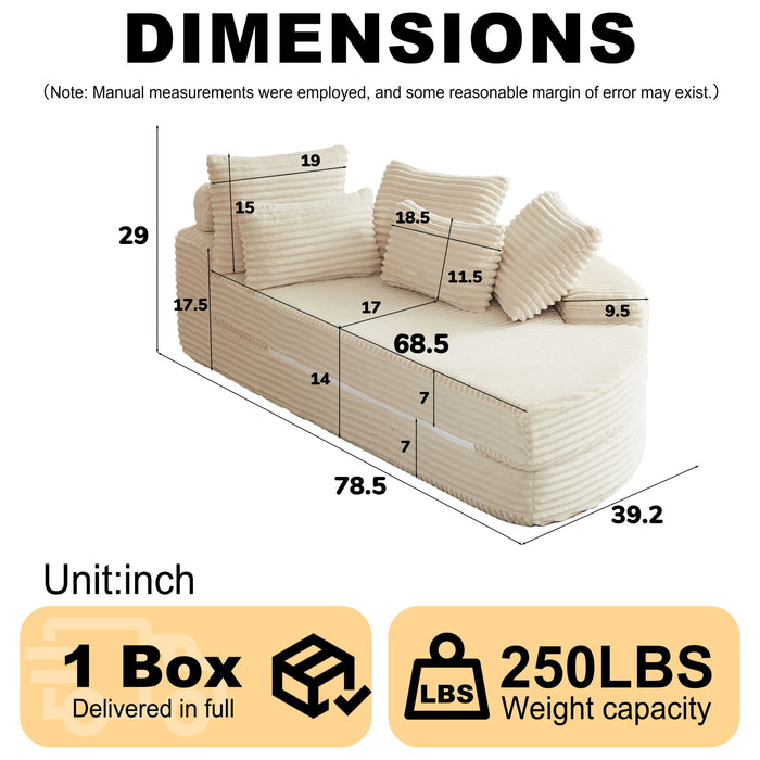 Semi Circular 2 In 1 Sofa Bed With Neck Pillow